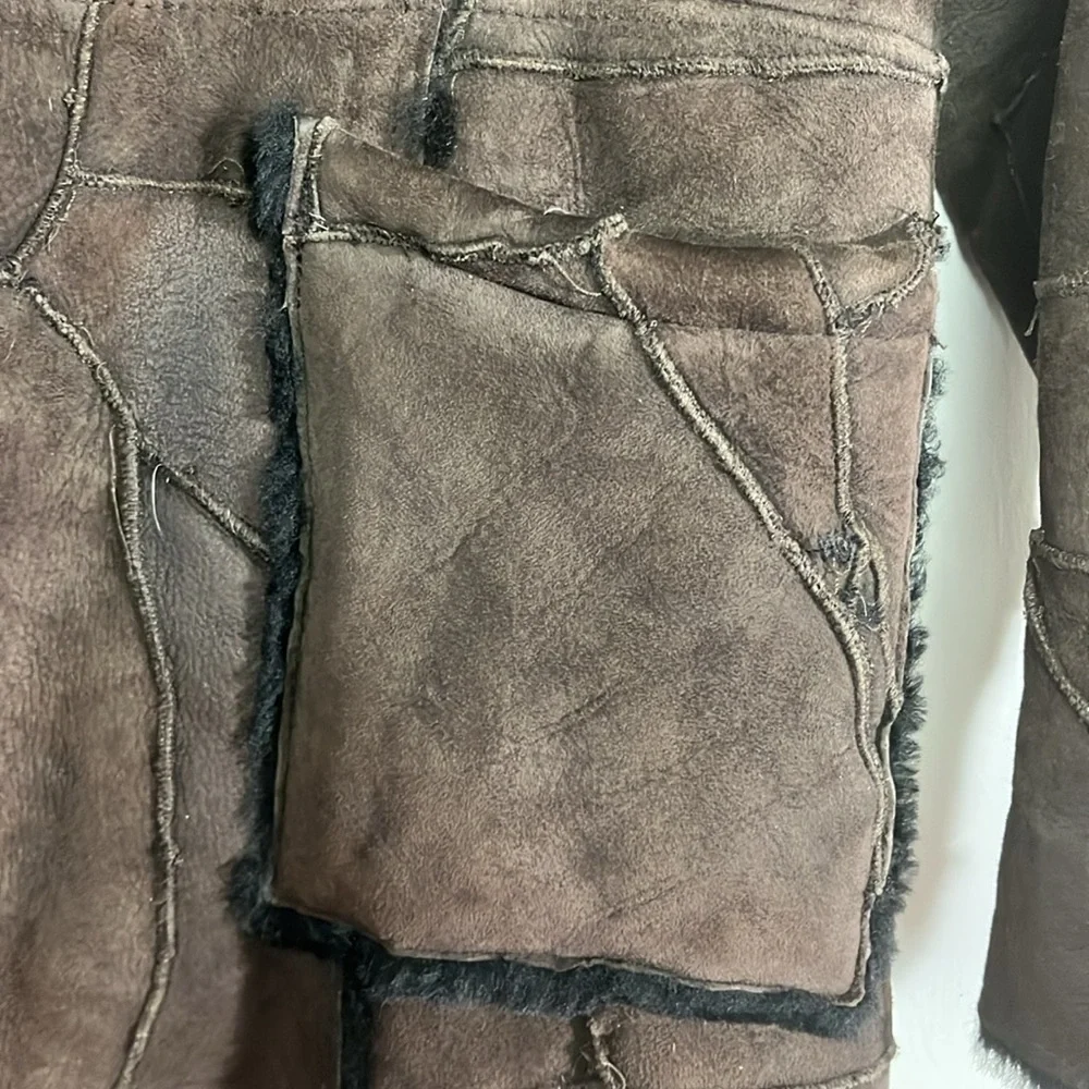 Vintage suede shearling coat